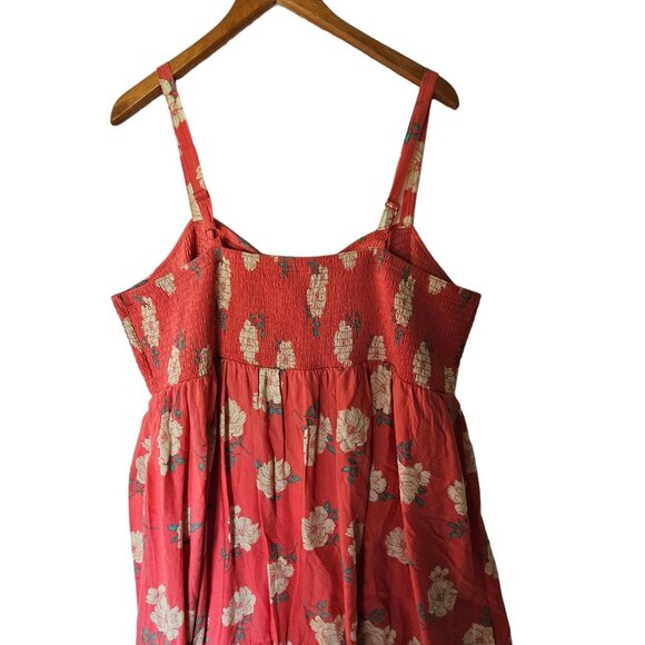 Torrid Coral Peach Floral Mini Challis Smocked Skater Dress Plus Size 4X - Picture 15 of 15